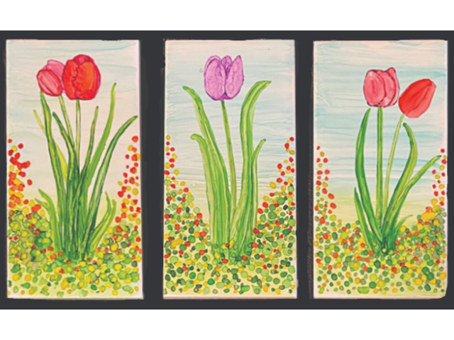 Alcohol Ink Tulip Painting on Tile w/ Robin Eaton-Novak
