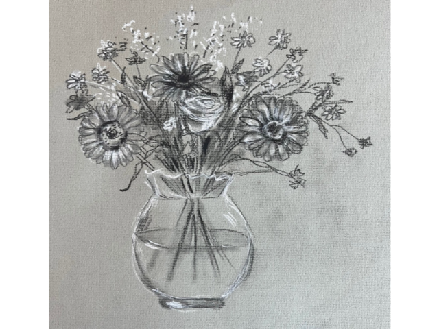 Floral Still Life Charcoal Drawing w/ Ann Buchau